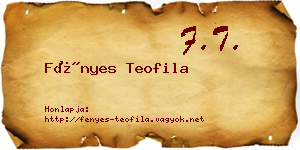 Fényes Teofila névjegykártya